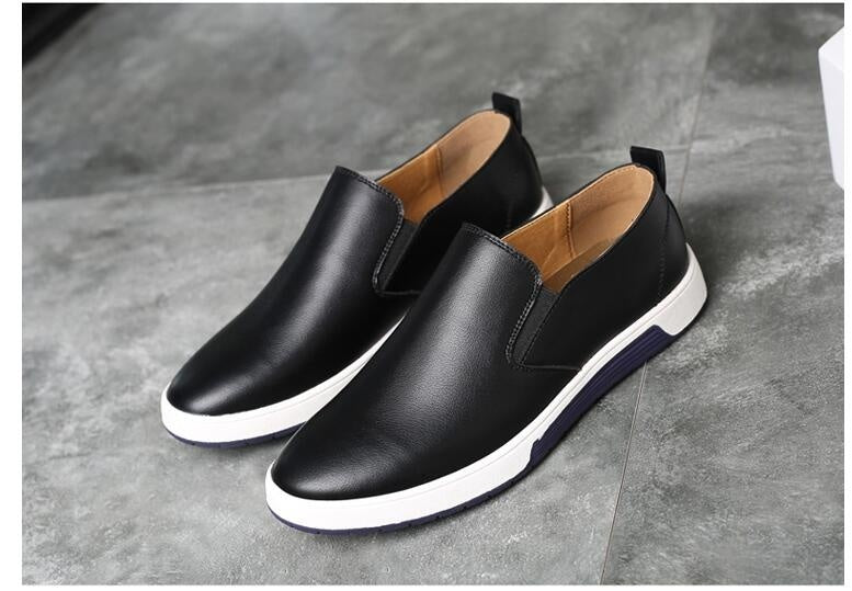 Winter Men Leather Boots Loafers Fashion Warm Cotton Brand Ankle Lace Up Shoes Footwear