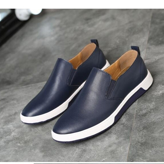 Winter Men Leather Boots Loafers Fashion Warm Cotton Brand Ankle Lace Up Shoes Footwear